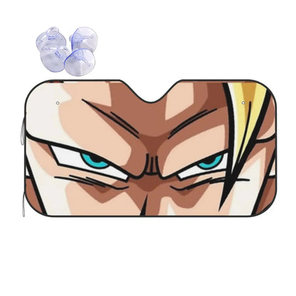 Dragon Ball Vegeta Eyes Fashion Windshield Sunshade 76x140cm Foils Sun Visor UV Protector