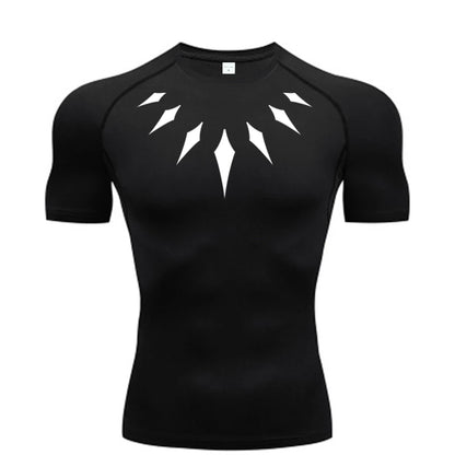 Black Panther Compression Gym Shirt for Men – Quick Dry Sports Tee