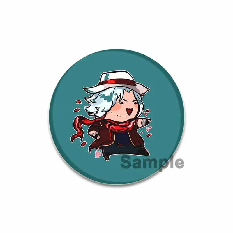 58mm Game Anime Devil May Cry Brooches Dante Cartoon Badge HD Print Handmade Pins for Backpack Accessories Clothes Decoration