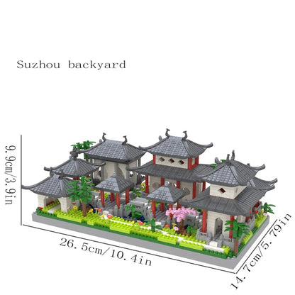 Suzhou Garden puzzle micro particle assembly type building block ethnic style building block toy