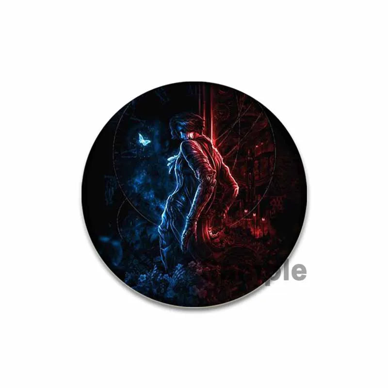 58mm Game Anime Devil May Cry Brooches Dante Cartoon Badge HD Print Handmade Pins for Backpack Accessories Clothes Decoration
