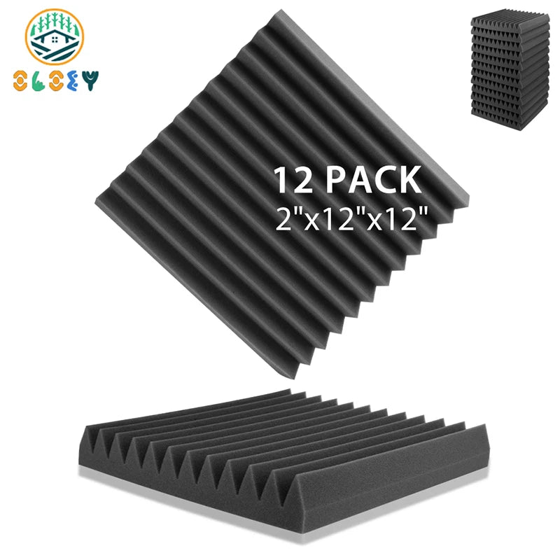 Soundproofing Studio 12 Pack, KTV Sound Absorbing Foam Panels Sponge Pad, House Isolation Wall Soundproof Foam Home Decoration