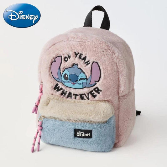 Disney New Cartoon Stitch Plush Children's School Bag Kindergarten Cute Fashion Color Blocking Backpack