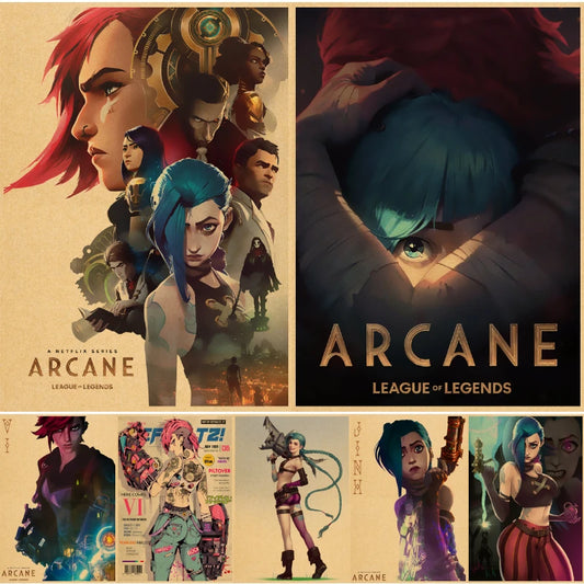 Arcane Jinx Vintage Poster - Kawaii Anime Wall Decor for Home or Room