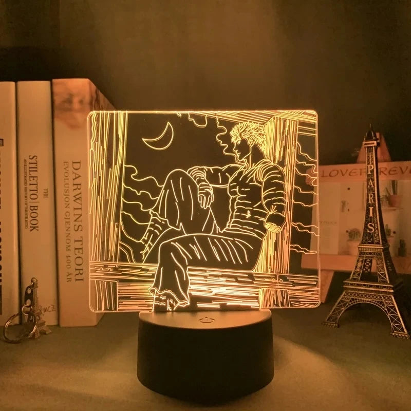 Berserk Guts 3D LED Night Light – Anime Acrylic Lamp with Remote Control