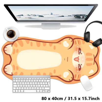 Pink Black Tortoiseshell Kawaii Cat Cartoon Cute Animal Kitty XXL Large Mouse Pad Computer Non-slip Keyboard Desk Mat Mousepad