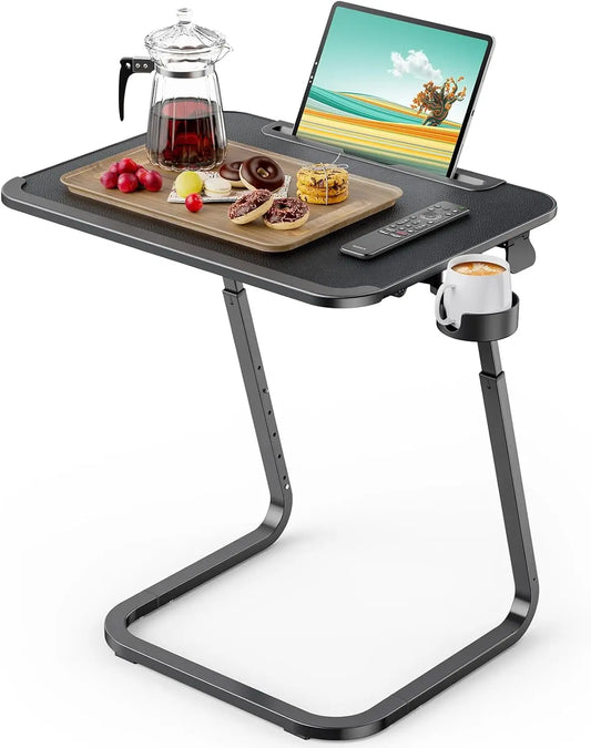 Heavy Duty Extra Large TV Tray Table Adjustable Height Tilt Snack Desk for Sofa Bedside Recliner