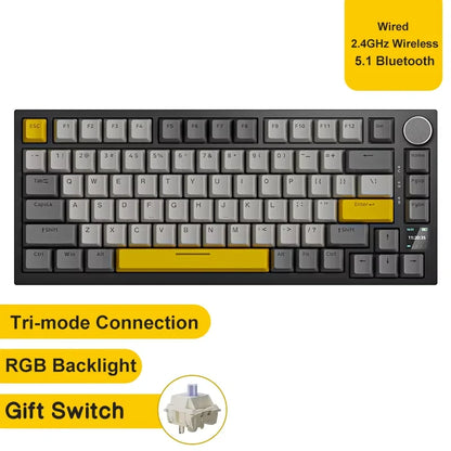 Ajazz AK820/AK820Pro gaming mechanical keyboard Bluetooth 5.1/Wireless/wired c custom keyboard with heat exchange sealed button