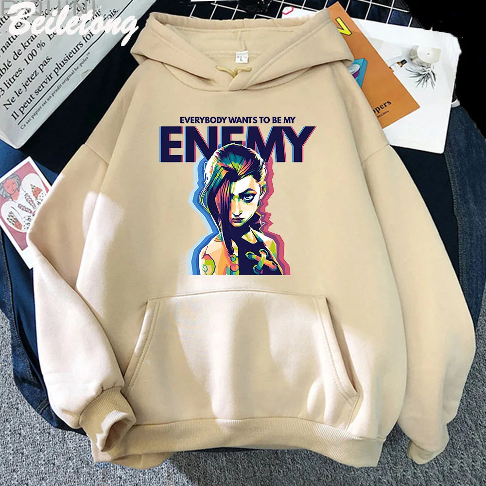 Jinx Arcane ENEMY Hoodie - Cool Graphic Sweatshirt for Women & Men