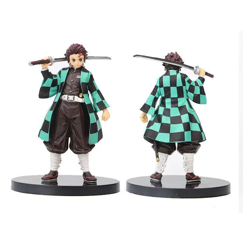 Demon Slayer Rui Kimetsu no Yaiba Nezuko Kyoujurou Tanjirou Inosuke Shinobu Zenitsu Action Figure Anime Figurine Toys 6pcs/set