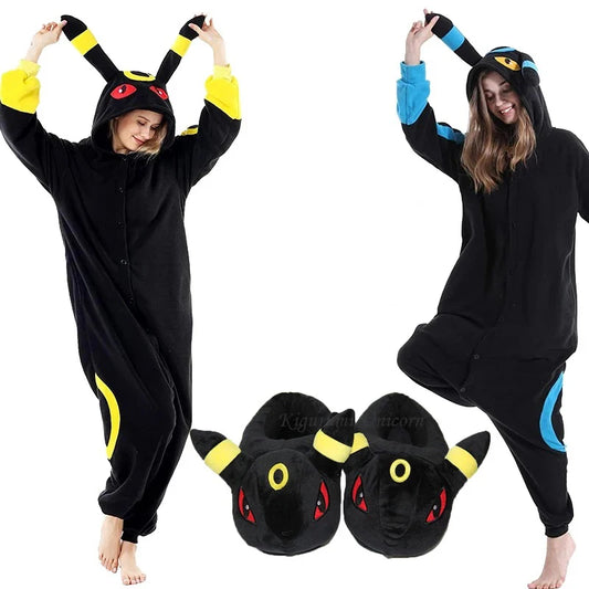 Umbreon Pokémon Full-Body Pajamas - Cozy Kigurumi Onesie for Adults