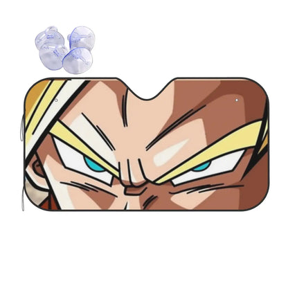 Dragon Ball Vegeta Eyes Fashion Windshield Sunshade 76x140cm Foils Sun Visor UV Protector