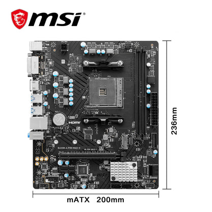 MSI AMD B450M-A PRO MAX II New Motherboard Dual-channel DDR4 Memory M.2 SATAIII USB3.2 Support R9 CPU Socket AM4 Mainboard