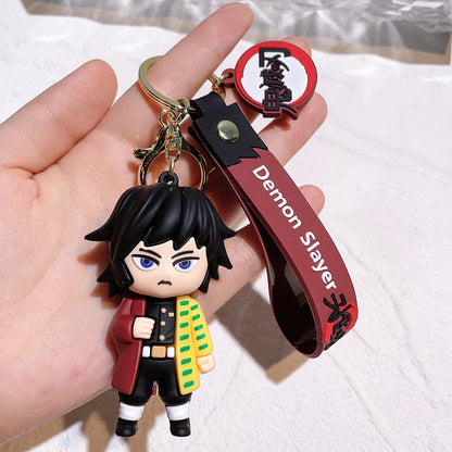 New Demon Slayer Kimetsu No Yaiba Blade of Ghost Keychain Cute Characters Bag Pendant Car Key Chain Ring Fans Gift Anime Jewelry