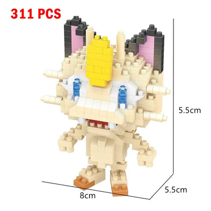 66pcs Pokemon Small Building Nanoblock Cartoon Pikachu Animal Model Education Game Graphics Pokemon Toys For Kids Birthday