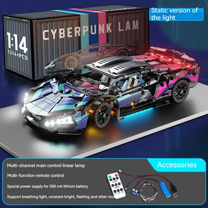 1314Pcs Technical Racing Sport Car 67128 Model Building Blocks Lamborghini Hypercar Racing Car Model Toys Kid Adult Gift