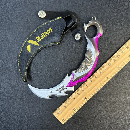 17cm Valorant Championships 2021 Karambit Rotatable All Metal Game Melee Weapon Traning Knife Claw Cosplay Prop Toys Home Decor