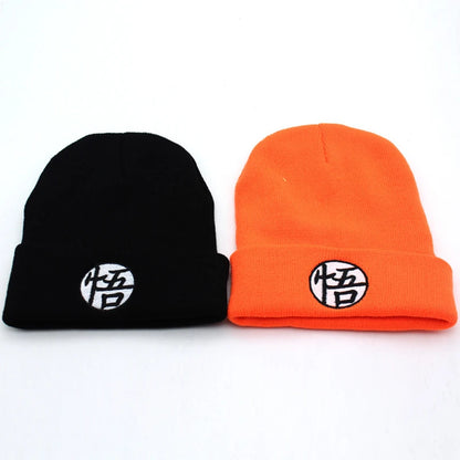Unleash Your Inner Saiyan! Dragon Ball Z Goku Embroidered Beanie - Warm and Stylish Knit Hat, Perfect for DBZ Fans
