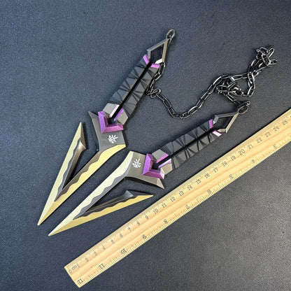 17cm Valorant Championships 2021 Karambit Rotatable All Metal Game Melee Weapon Traning Knife Claw Cosplay Prop Toys Home Decor
