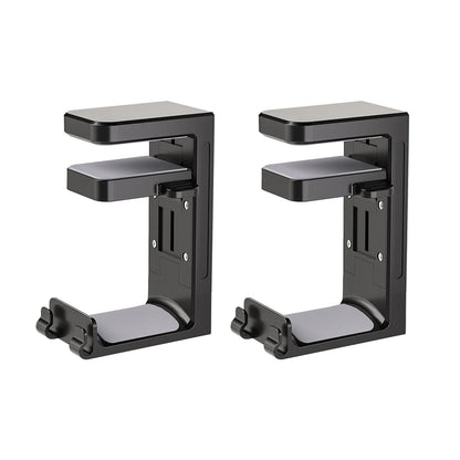 2 In 1 PC Gaming Headphone Stand Adjustable Save Space Rotation Desk-Sided Clamp Headset Support Earphone Holder