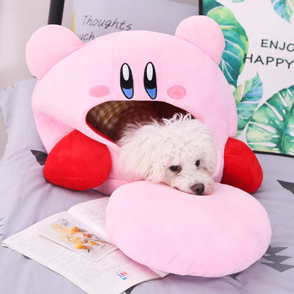 Kirby Plush Nap Pillow & Cat Nest - Kawaii Stuffed Toy for Kids & Pets