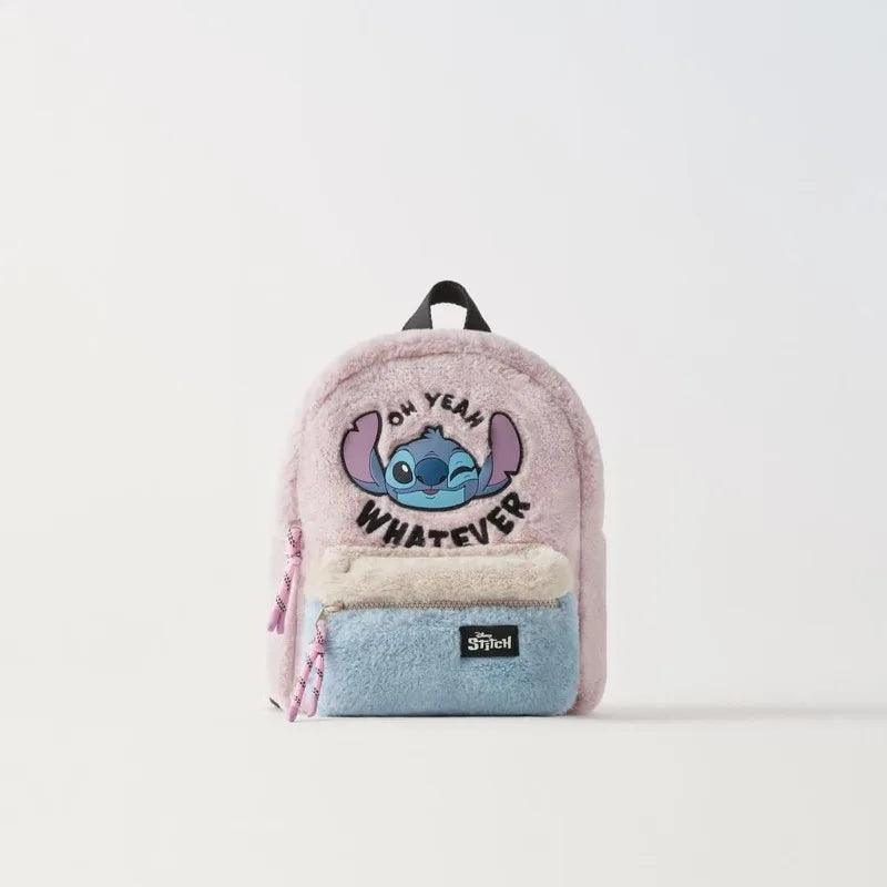 Disney New Cartoon Stitch Plush Children's School Bag Kindergarten Cute Fashion Color Blocking Backpack