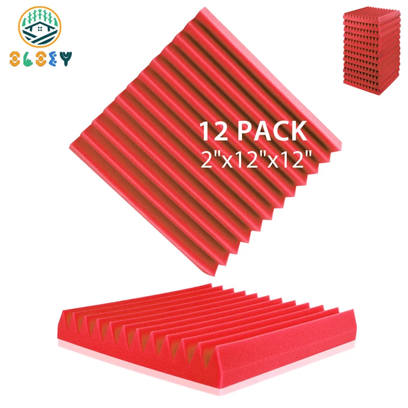 Soundproofing Studio 12 Pack, KTV Sound Absorbing Foam Panels Sponge Pad, House Isolation Wall Soundproof Foam Home Decoration