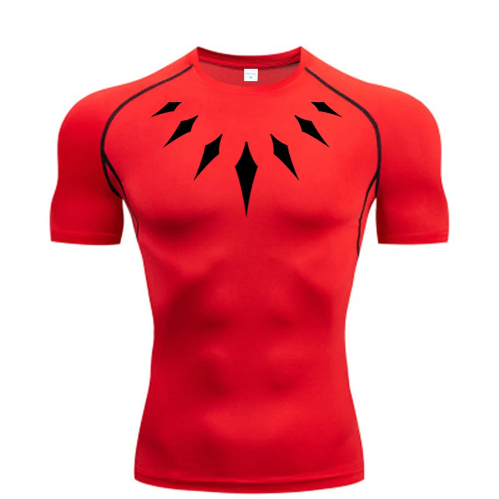 Black Panther Compression Gym Shirt for Men – Quick Dry Sports Tee