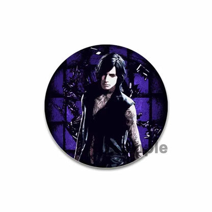 58mm Game Anime Devil May Cry Brooches Dante Cartoon Badge HD Print Handmade Pins for Backpack Accessories Clothes Decoration