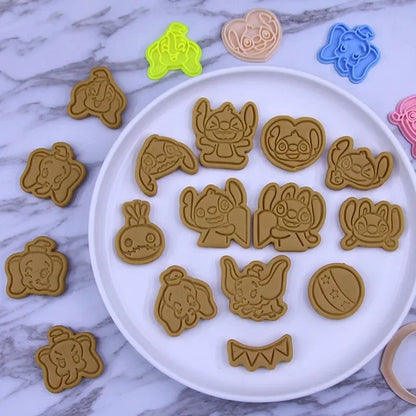 Disney Stitch Cookie Cutter Dumbo Anime Figures Biscuit Mould Bakery Mold Press Stamp Embosser Sugar Kitchen DIY Reusable Model