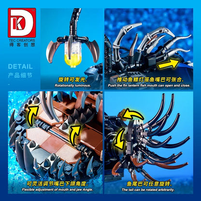 DK7042 Mechanical lantern Fish Model 	DK7041Technical Series Mechanical Centipede Building Blocks Brick Model for Kids Gift