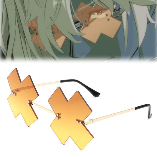 Guilty Gear Happy Chaos Cosplay Glasses – Yellow Irregular Sunglasses & Props