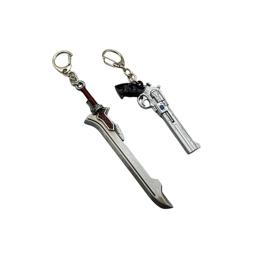 Devil Dante Sword Rebellion Awakening Keychain Game Keychains Cosplay weapon keyring Metal Pendant Gift