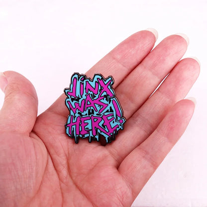 Jinx Was Here Hard Enamel Pin - League of Legends Brooch for Clothing & Accessories