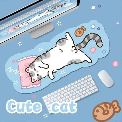 XXL Large Cute Furry Mouse Pad Kawaii Kitty Cats Mouse Mat 70x30cm Gamer Desk Carpet Anime Mousepad Gaming Accessories Play Mats