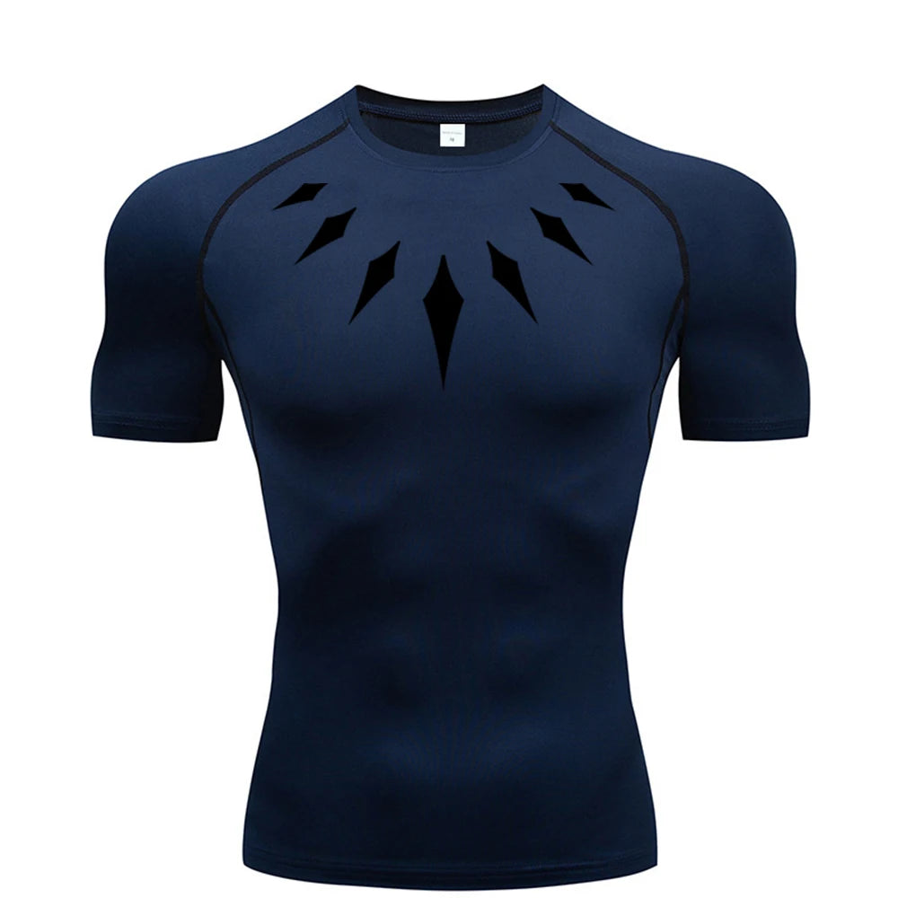 Black Panther Compression Gym Shirt for Men – Quick Dry Sports Tee