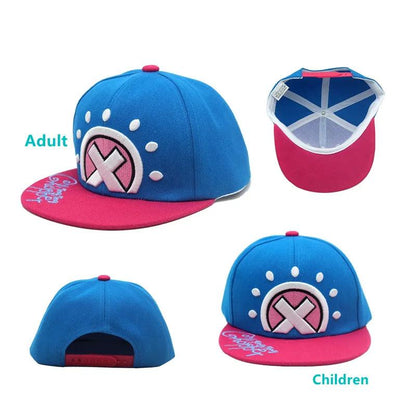 Anime Adult Children Tony Tony Chopper Baseball Cap Cosplay Trafalgar Unisex Flat Brimmed Hat Adjustable Sun Hat Accessories