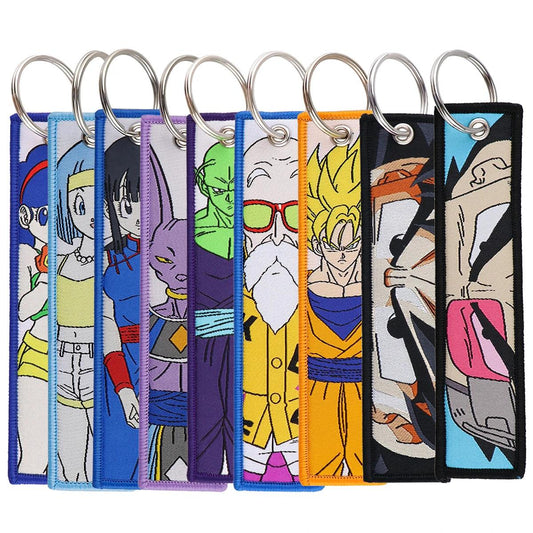 Anime Embroidered Keychains - Double-Sided Designs, Cool & Collectible! Perfect for Backpacks, Car Keys & More