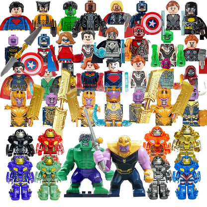 42 Pieces of Marvel Mini Building Block Dolls, Superhero Anime Figure, Thanos, Iron Man Spider Man DIY Building Block Toys Gifts