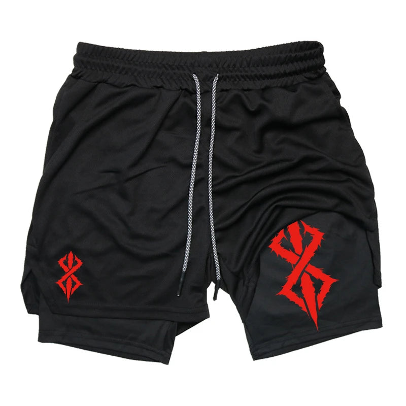 Men’s 2-in-1 Workout Shorts – Quick Dry Running Gym Shorts with Phone Pocket