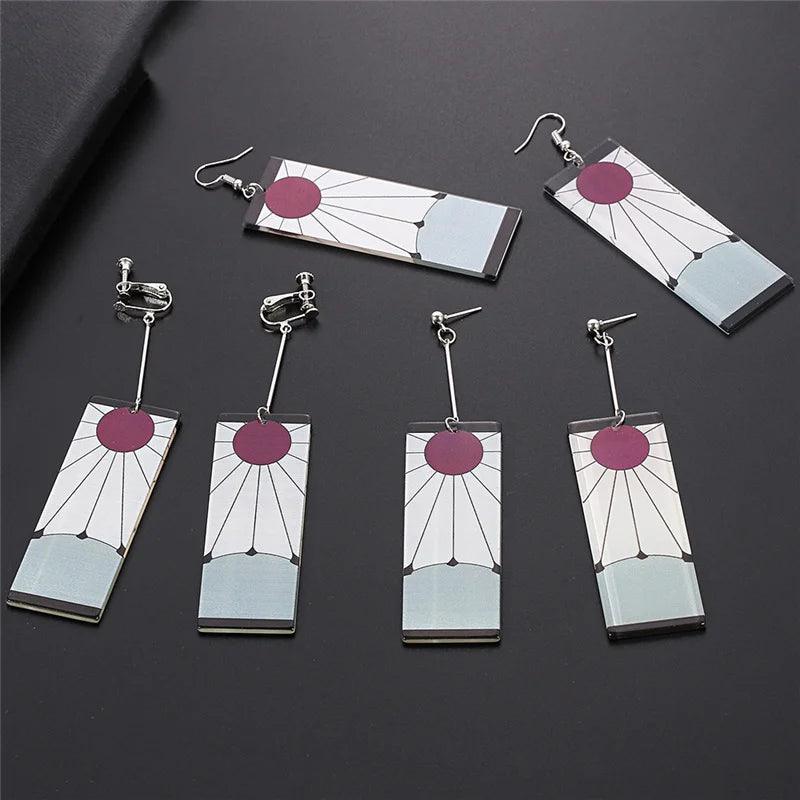 Fashion Anime Demon Slayer Kimetsu no Yaiba Blade of Ghost Earings Acrylic Drop Earrings For Women Men Jewelry Accessories Gift