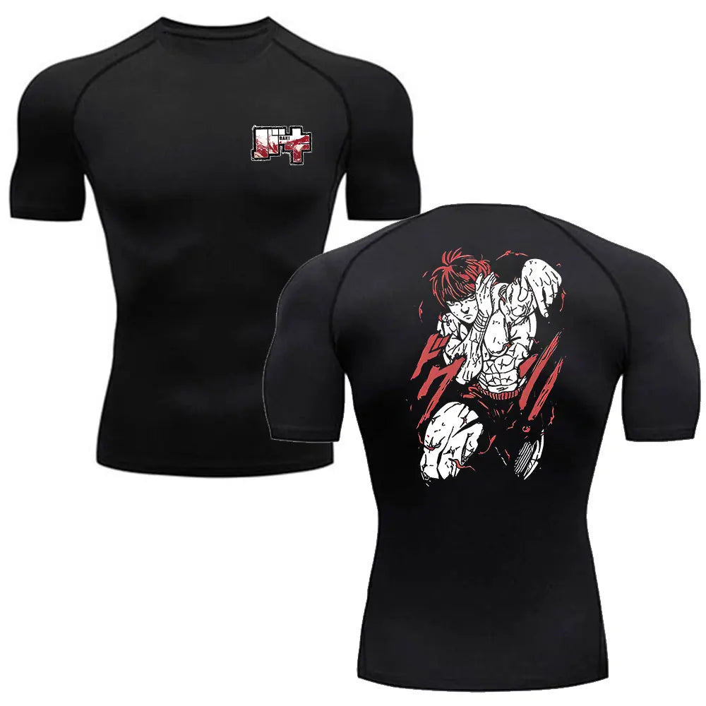 Baki Hanma MMA Compression T-Shirt – Anime Gym Fitness Rash Guard
