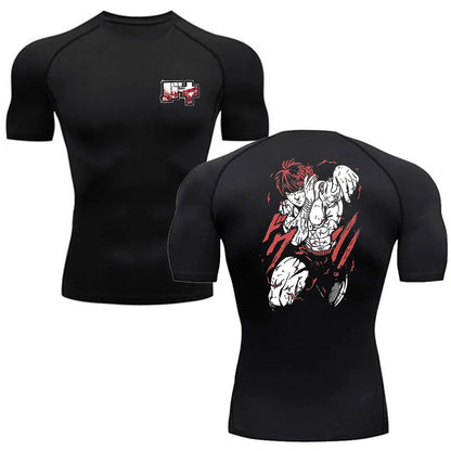 Baki Hanma MMA Compression T-Shirt – Anime Gym Fitness Rash Guard