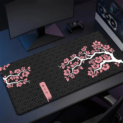 Level Up Your Desk Setup with Sakura Style! XXL Gaming Mouse Pad - 900x400mm, Pink Cherry Blossom Design, Perfect for Gamers & More