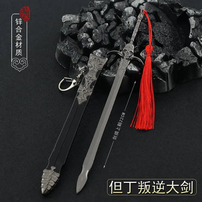 22cm Dante Rebellion Awakening Sword Keychain DMC 5 Game May Cry Nero Weapon Devil Red Queen Metal Key Chain Ring Jewelry Toys