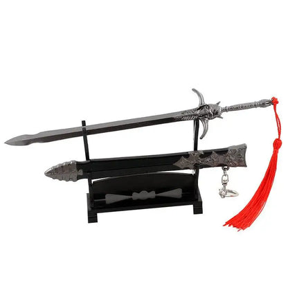 22cm Dante Rebellion Awakening Sword Keychain DMC 5 Game May Cry Nero Weapon Devil Red Queen Metal Key Chain Ring Jewelry Toys