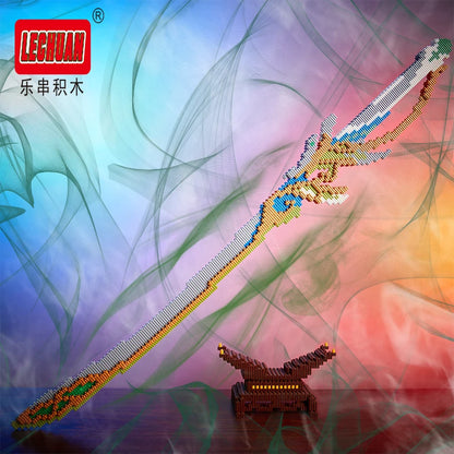 Lechuan Connections Building Blocks Samurai Simulation Sword Micro brick Ninja Knife Weapon Assembly Model Toy Gift for Children