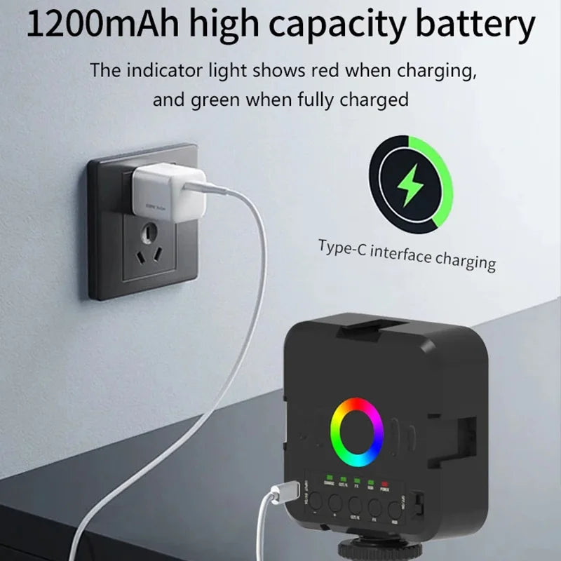 Adjustable Mini RGB Hot Boot Fill Light Live Photography LED Portable Mobile Camera Selfie Soft Light Live Shooting Fill Light