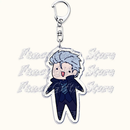 Calssic Demon Video Game Chibi Keychains for Accessories Bag Dante Vergil Nero Sparda Lady Trish V Keyrings Jewelry Gaming Gifts