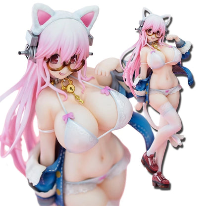 26cm Anime Figure: Super Sonico (White Cat Ver.) - Rexpect Nerd